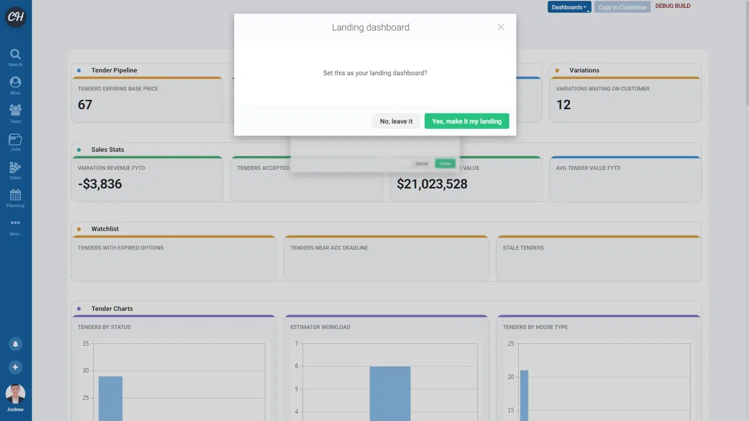 ClickHome27 real-time job dashboards