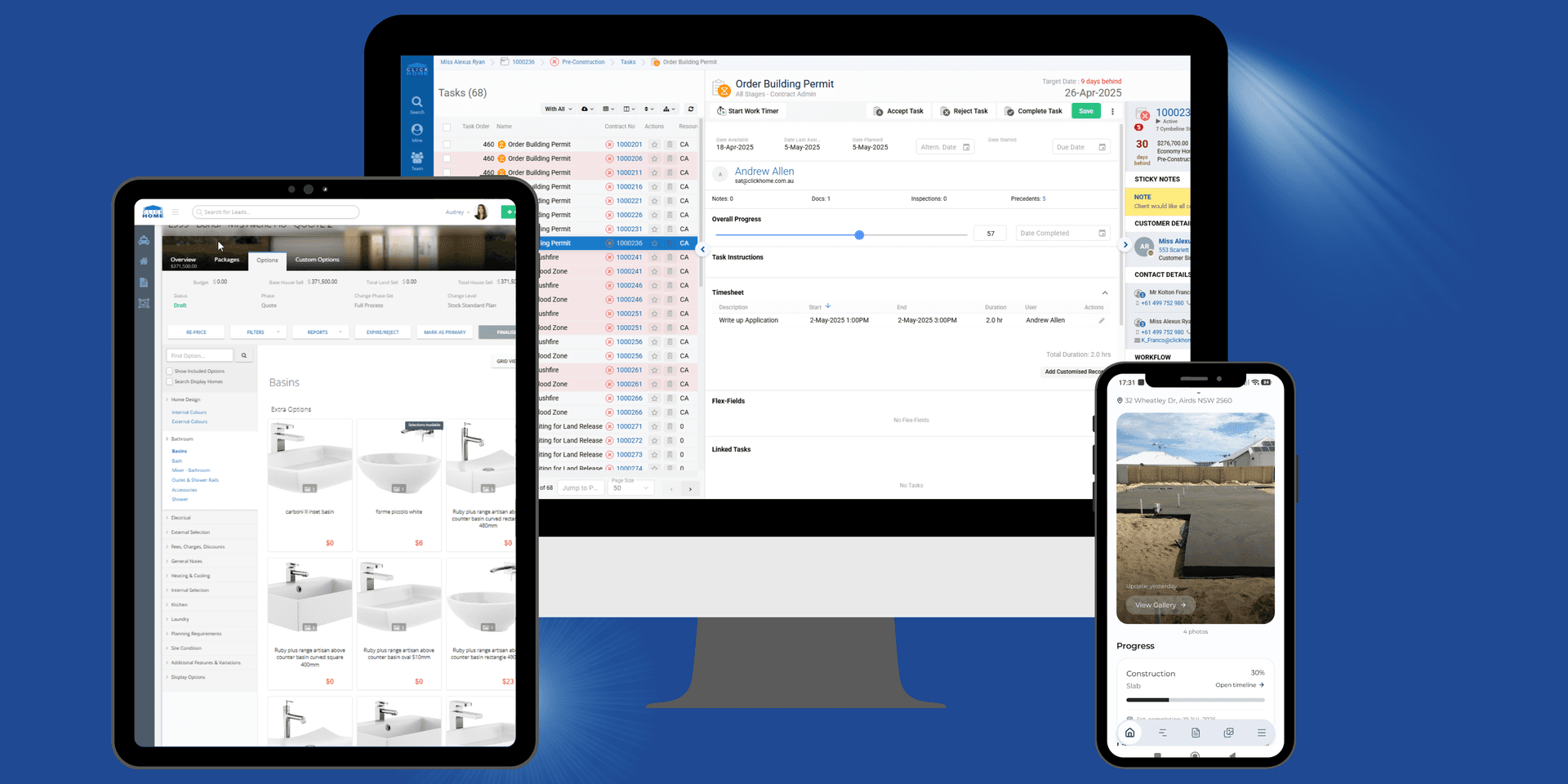 ClickHome27 running across desktop, tablet, and phone