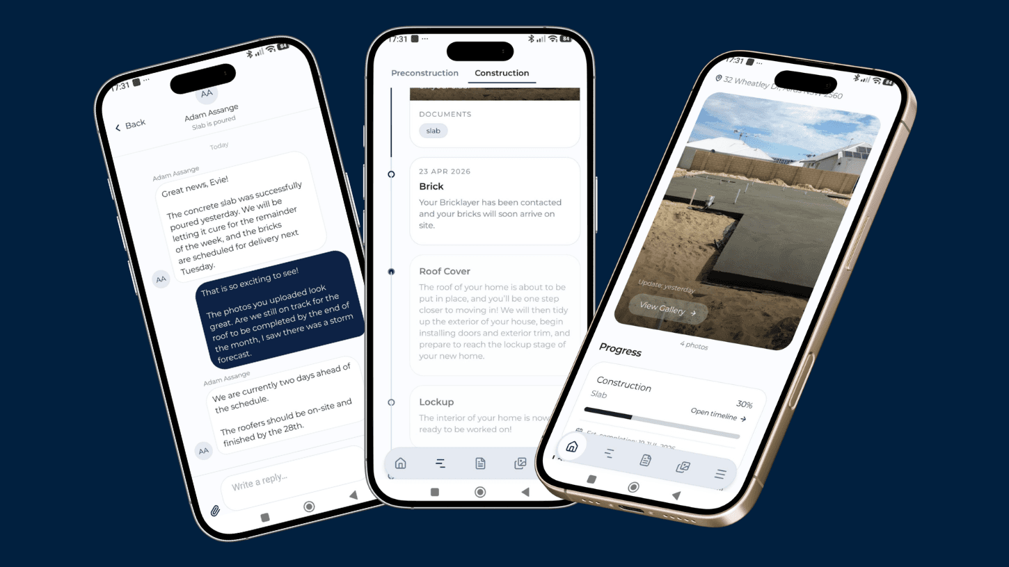 MyHome customer app running on a phone